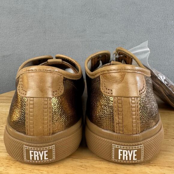 FRYE Gia Canvas Low-Top Bronze Casual Sneaker New Women’s Size 9M US Rare - Picture 4 of 8